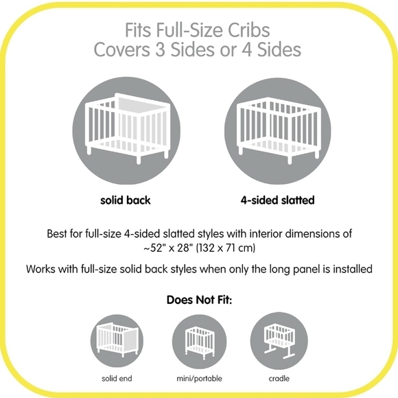 BreathableBaby Breathable Mesh Liner for Full-Size Cribs, Classic 3mm Mesh, Whit - Picture 5 of 6